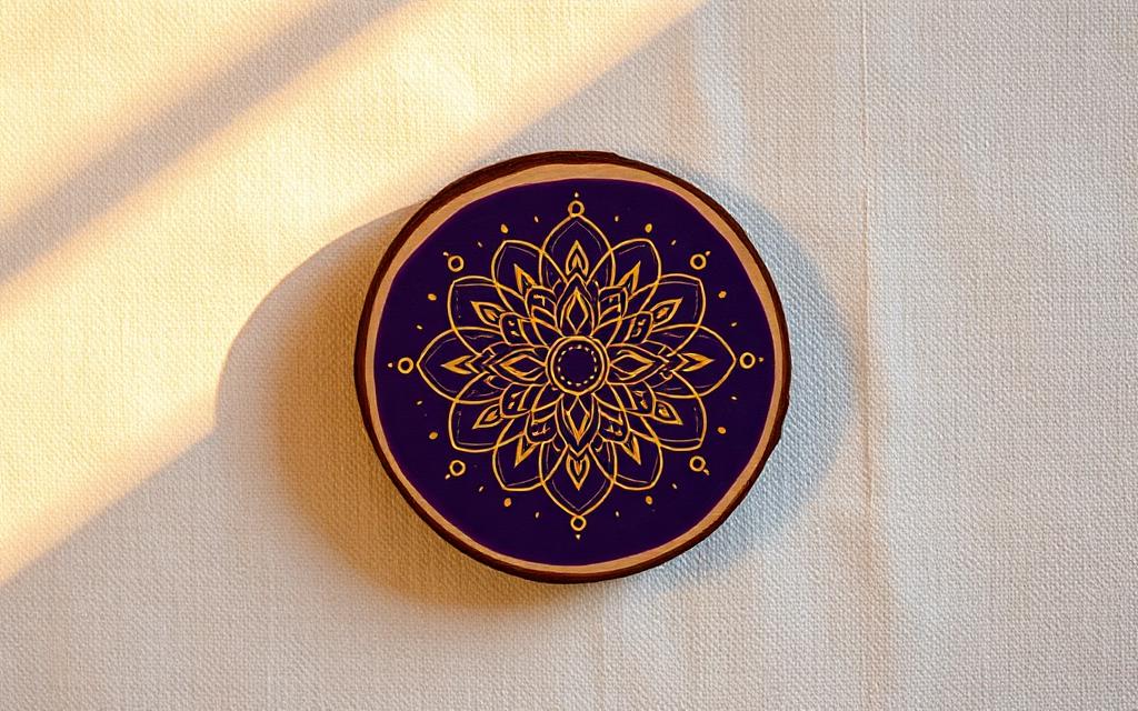 Mandala pintada à mão 15 cm