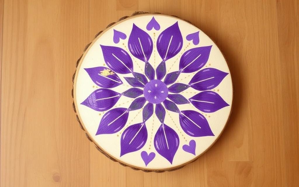 Mandala pintada à mão 25 cm