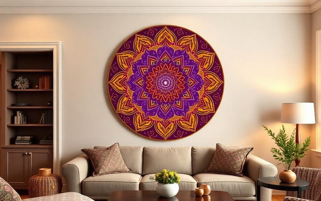 Mandala pintada à mão 80 cm